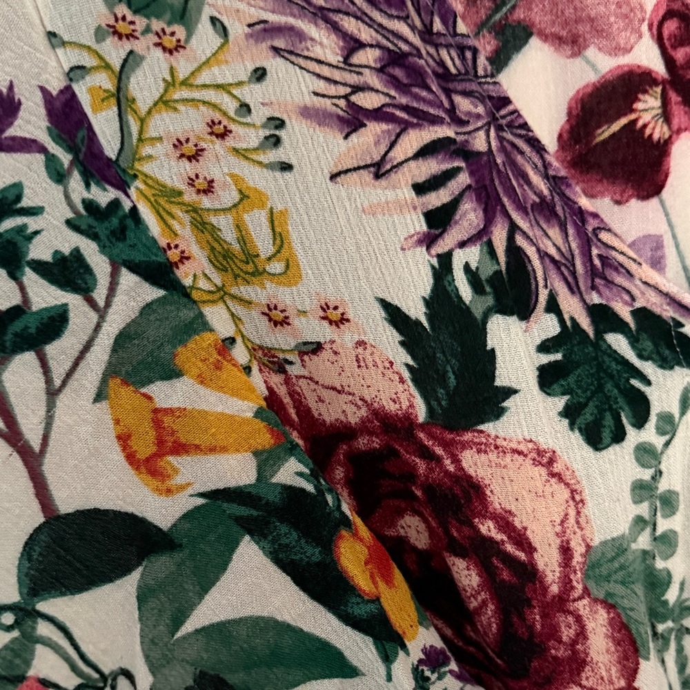 Free People Floral Wrap Maxi Dress in Cream with Red, Green & Yellow - Picture 3 of 4